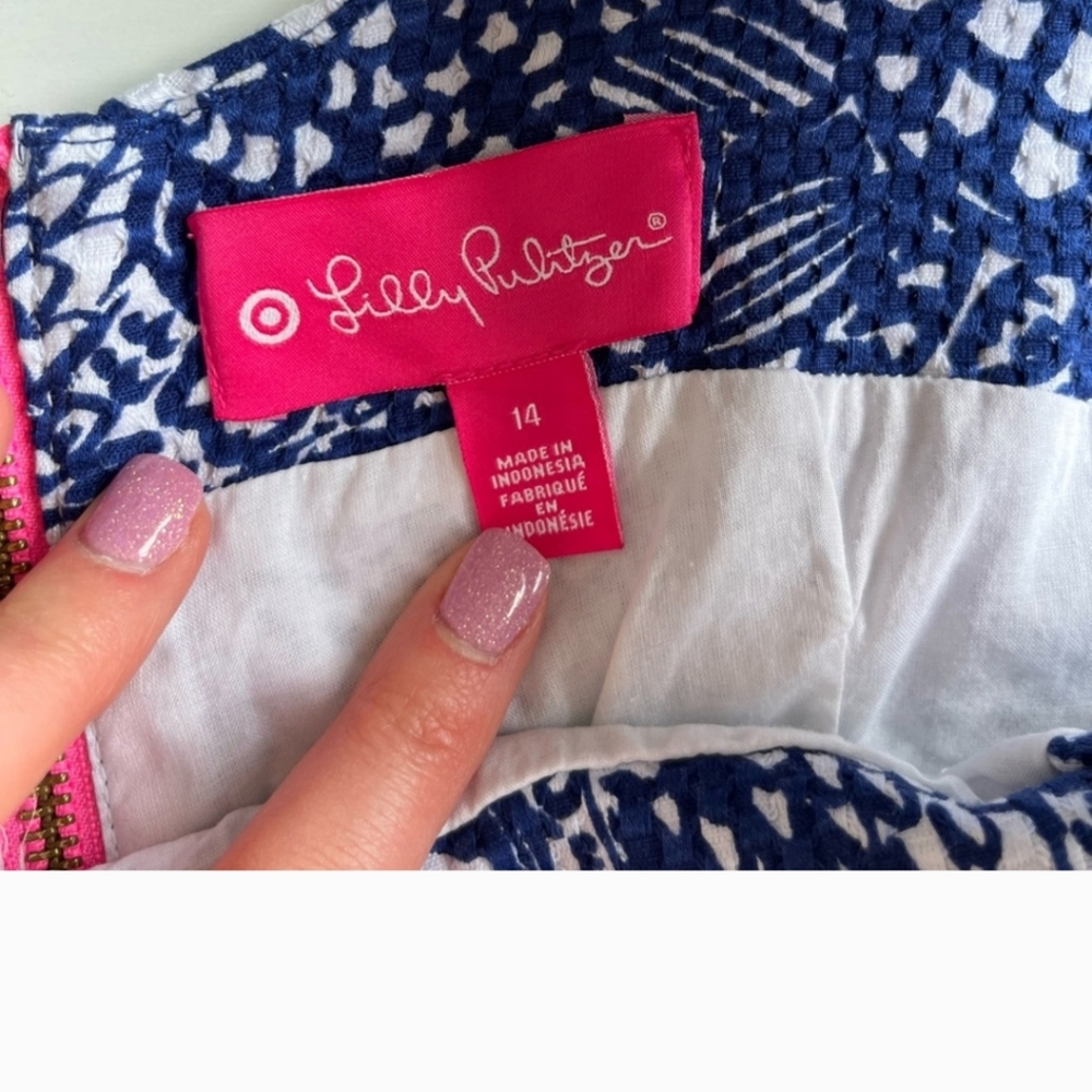 Lilly pulitzer navy and white dress - Picture 3 of 4